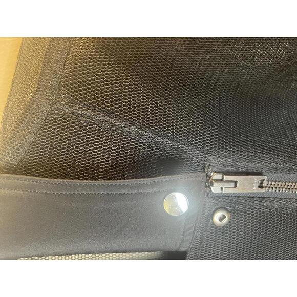 DKNY Silk Black Mesh Women's Moto Bomber Jacket Pockets Zippers Size Medium - Picture 9 of 10